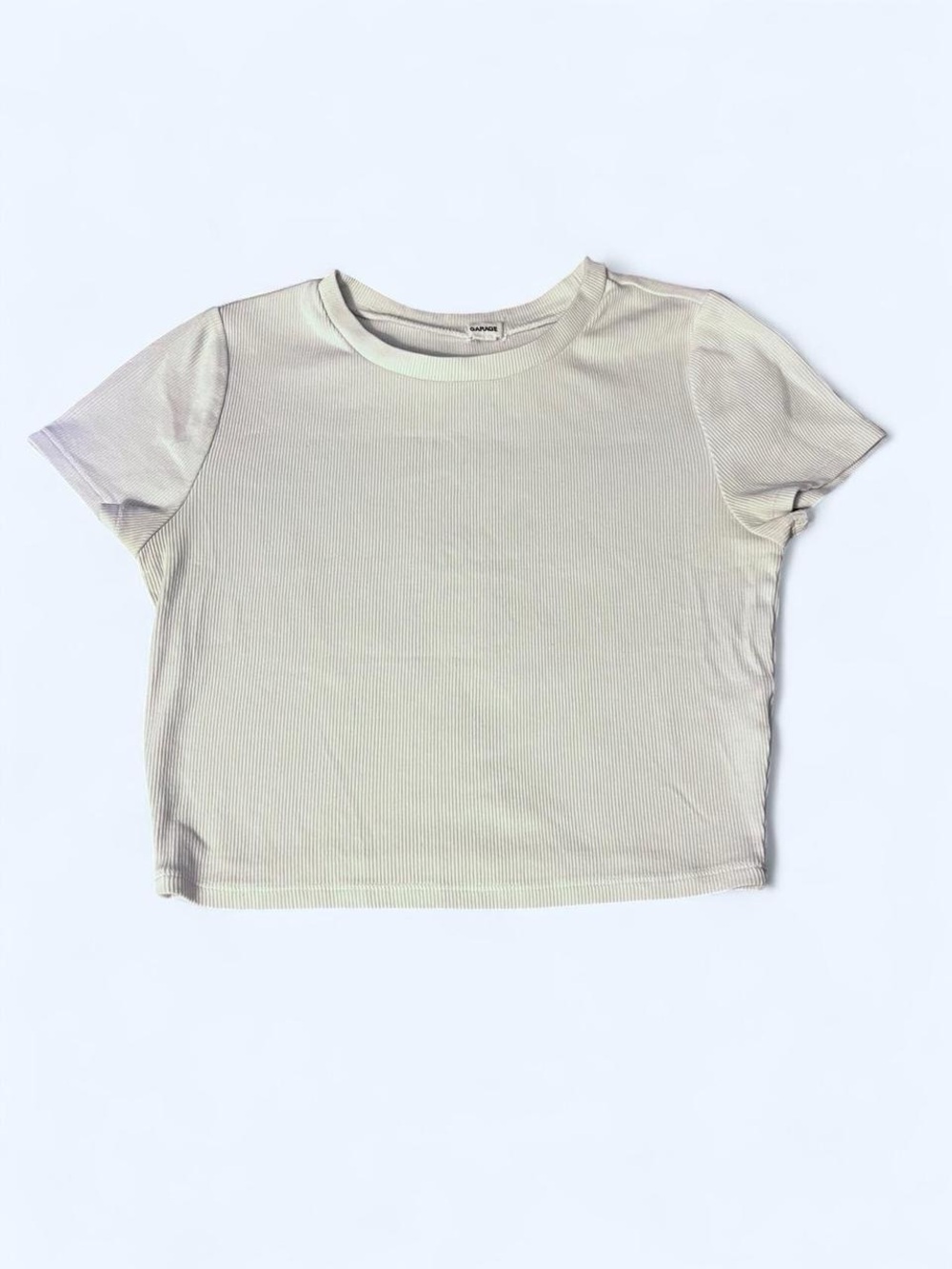 Garage White Cropped Tee